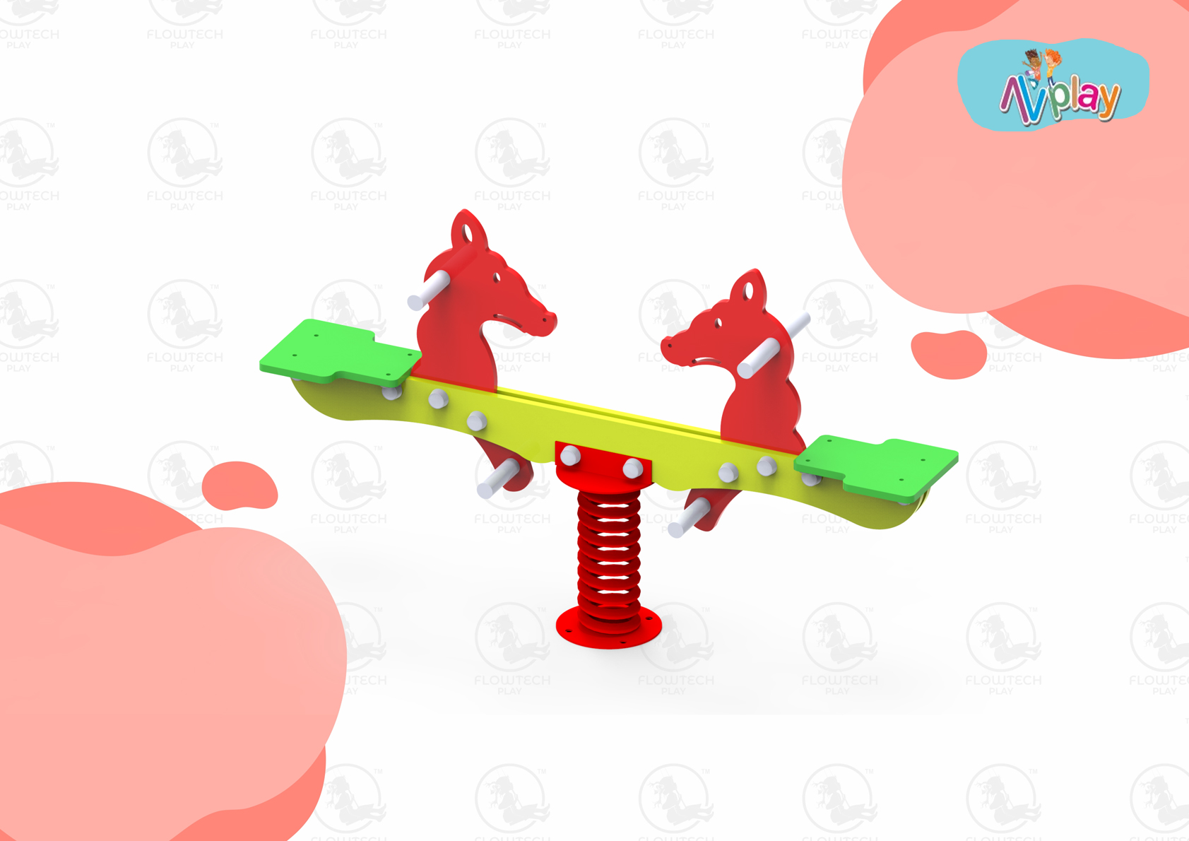 2 Seater Horse See Saw (Pro Code: MSS006)